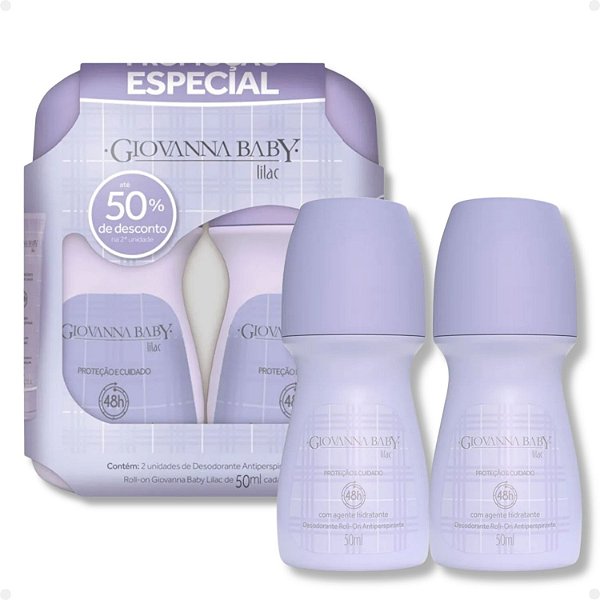 Kit Giovanna Baby: 2 Desodorante Roll-on Lilac