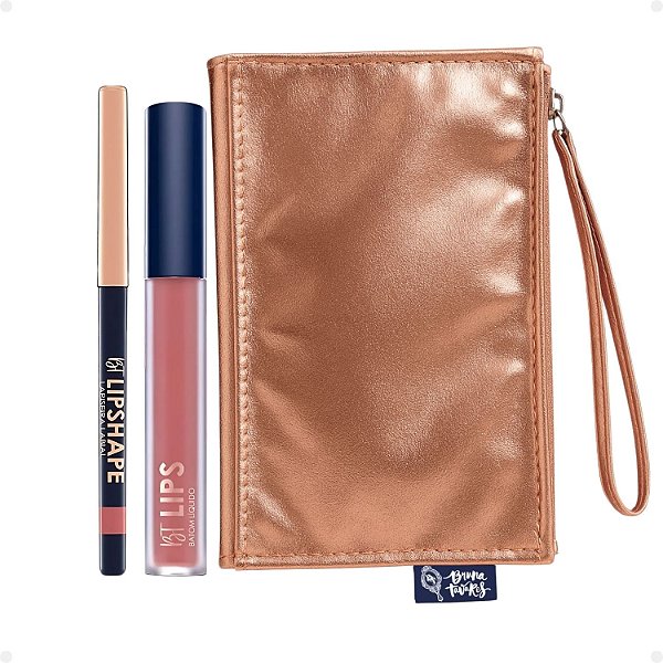 Kit Bruna Tavares Bt: Batom Líquido Victoria e Lapiseira Labial Rose Brown + Mimo Necessaire