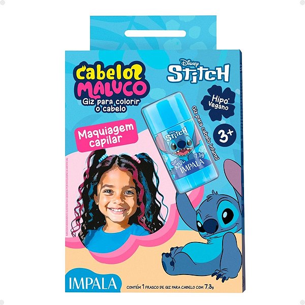 Giz Para Colorir o Cabelo Impala Stitch Cabelos Maluco Azul Stitch