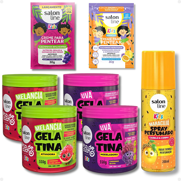 Kit Salon Line Kids: 2 Gelatinas Melancia e 2 Gelatinas Uva + Mimos