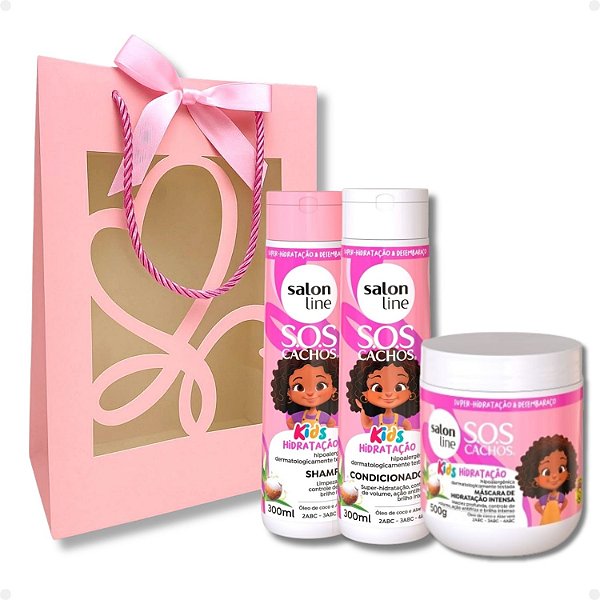 Kit Presente Salon Line S.O.S Kids Hidratação: Shampoo 300ml, Condicionador 300ml E Máscara 500g