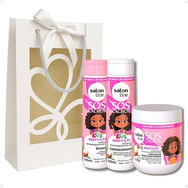 Kit Presente Salon Line S.O.S Kids Hidratação: Shampoo 300ml, Condicionador 300ml E Máscara 500g
