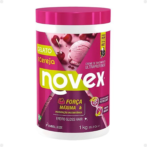 Creme de Tratamento Novex Gelato de Cereja Força e Hidratação 1kg