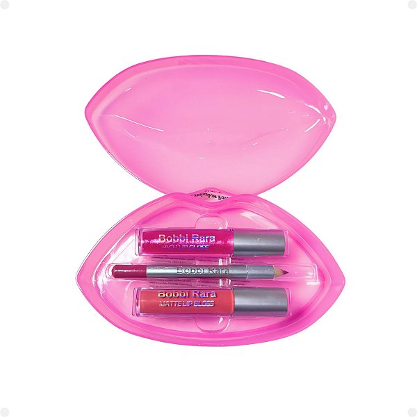 Kit Bobbi Rara: 1 Gloss, 1 Lápis Labial e 1 Batom Matte BRB048-3
