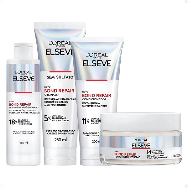 Kit Elseve Bond Repair: Pré Shampoo, Shampoo, Condicionador e Máscara 200g