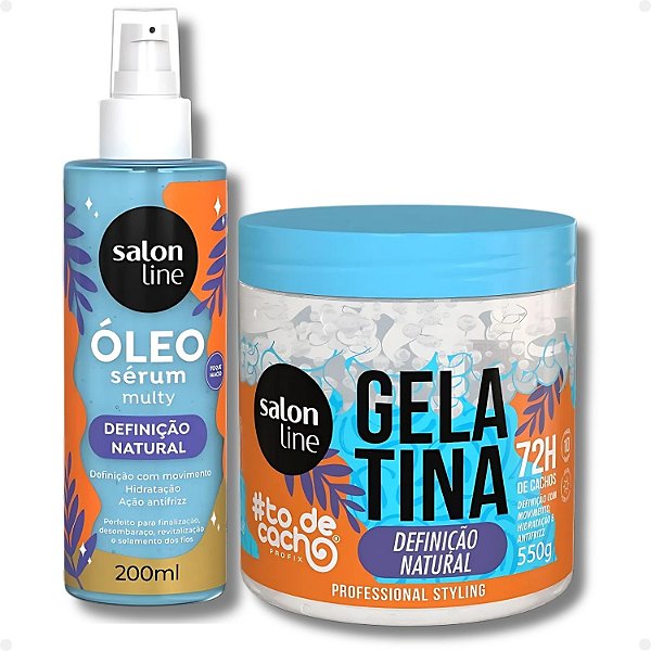 Kit Salon Line #Todecacho Definição Natural: Gelatina 550g e Óleo Sérum Multy 200ml