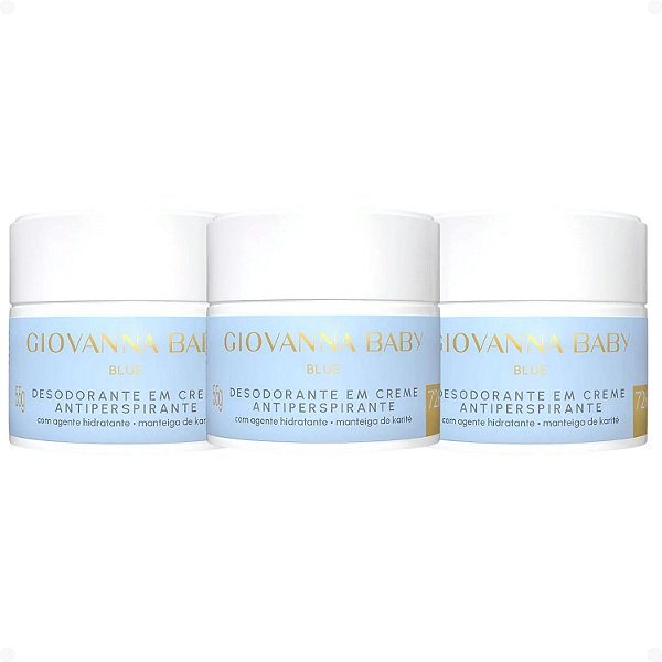 Kit Giovanna Baby Blue: 3 Desodorantes em Creme Antiperspirante 55g