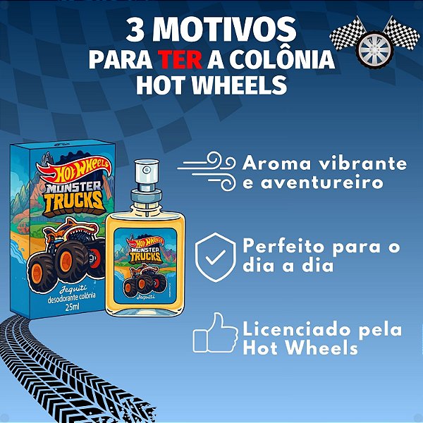 Desodorante Colônia Jequiti Teen Hot Wheels Monster Trucks 25ml
