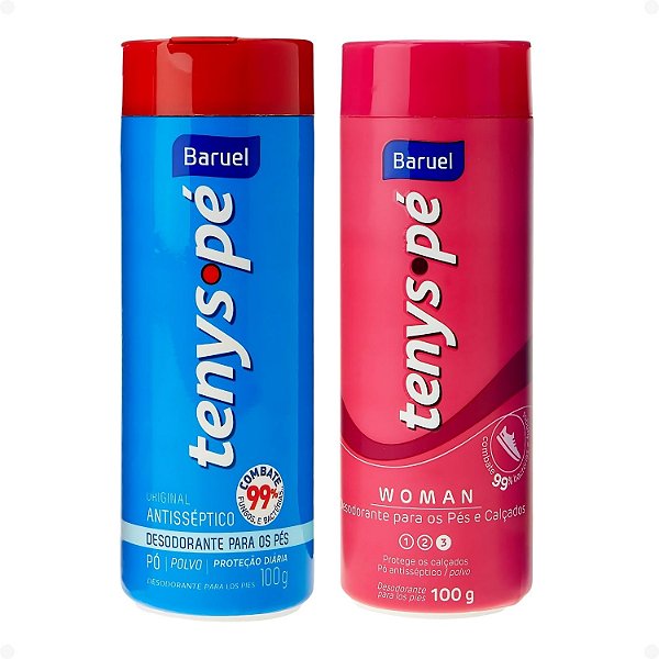 Kit Baruel Tenys Pé Desodorante para pés e Calçados: 1 Original e 1 Woman 100g