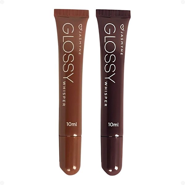 Kit Jasmyne Glossy Whisper 2 Brilho Labial: Dusty Rose e Cocoa velvet