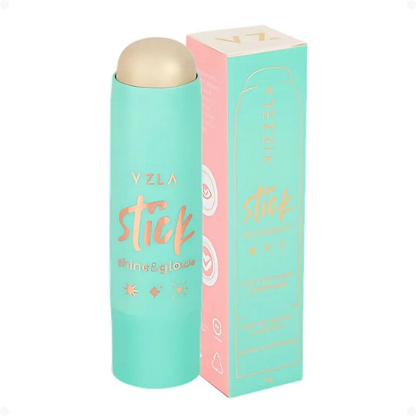 Iluminador em Stick Cremoso Vizzela Shine e Glow Cor 01