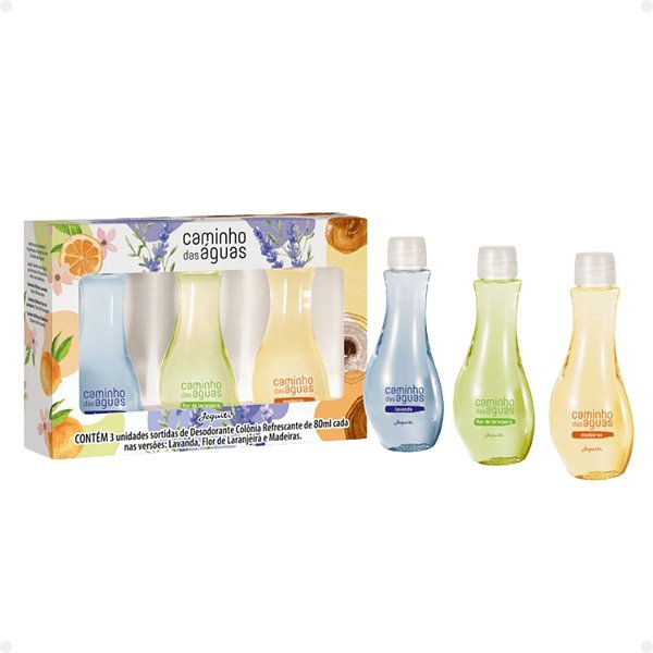 Kit Jequiti Colônia Caminho das Àguas:Lavanda,Flor de Laranjeira e Madeiras