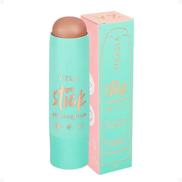 Iluminador em Stick Cremoso Vizzela Shine e Glow Cor 02