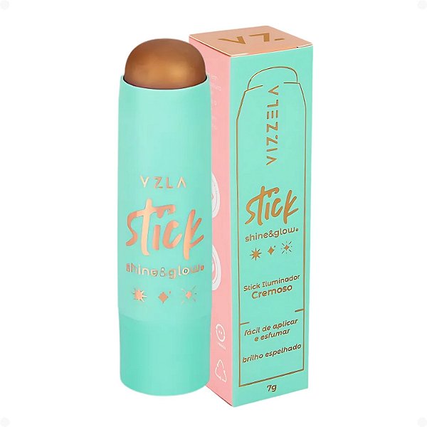 Iluminador em Stick Cremoso Vizzela Shine e Glow Cor 03
