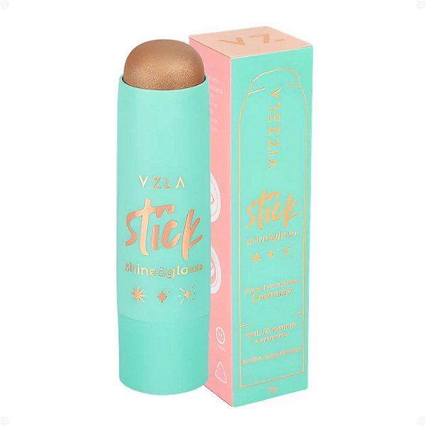 Iluminador em Stick Cremoso Vizzela Shine e Glow Cor 04