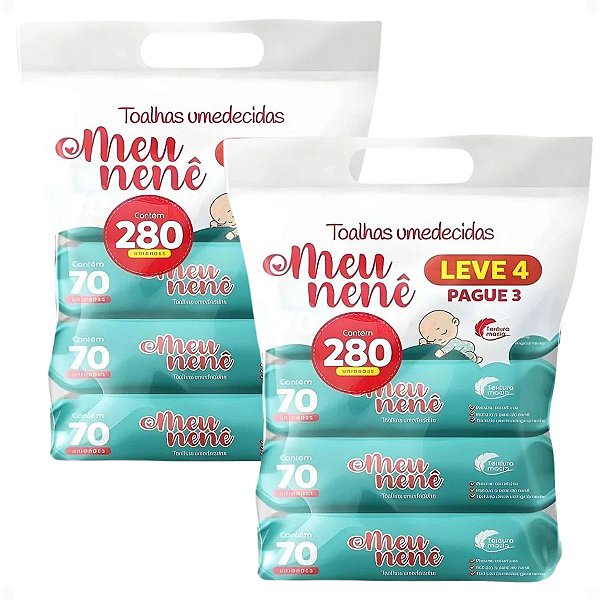 Kit Meu Nenê Toalhas Umedecidas Com 70un Leve 8 Pague 6