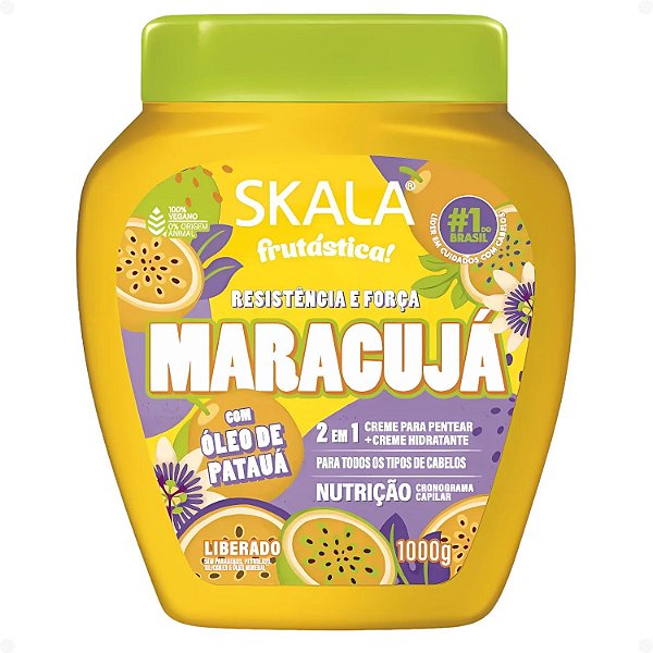 Creme Tratamento Skala Frutástica! Maracujá Óleo de Patauá 2 Em 1 1000g