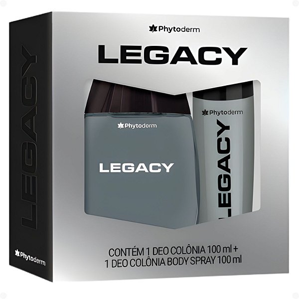 Kit Phytoderm Legacy: 1 Deo Colônia 100ml e 1 Deo Colônia Body Spray 120ml