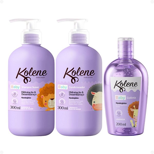 Kit Kolene Baby: Shampoo e Condicionador 300ml e 1 Àgua De Colônia 200ml