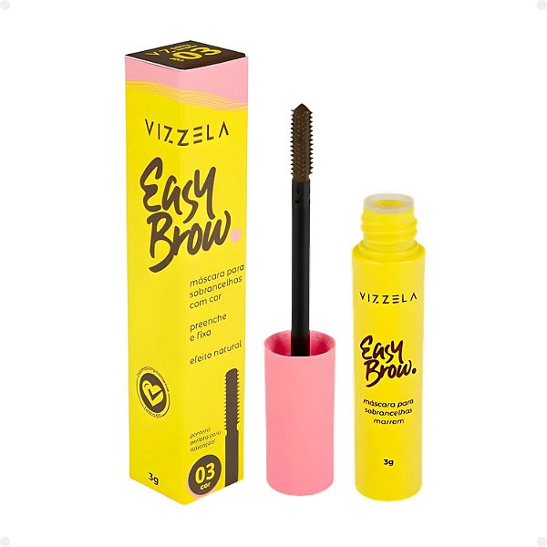 Máscara Para Sobrancelhas Vizzela Easy Brow Marrom Cor 03