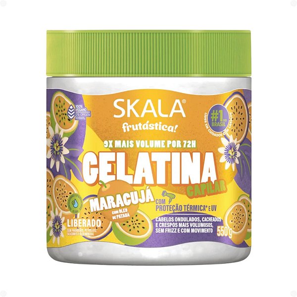 Gelatina Capilar Skala Frutástica! Maracujá Com Proteção Térmica 550g