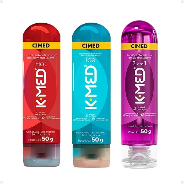 Kit Cimed K-med Lubrificantes Íntimo Trio: Hot, Ice e 2 em 1 50g