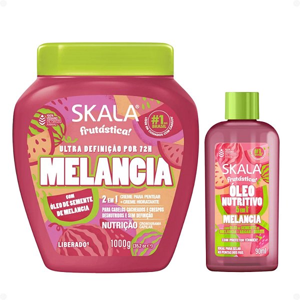 Kit Skala Frutastica Melancia: Creme de tratamento 1000g e Óleo Capilar 90ml