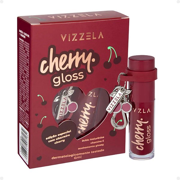Gloss Cherry Vizzela Com Chaveiro Edição Especial 6ml