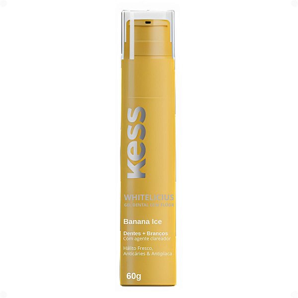 Gel Dental Kess Whitelicious Dentes Mais Brancos Banana Ice 60g