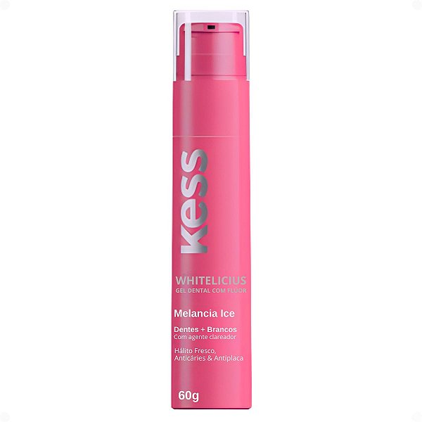 Gel Dental Kess Whitelicious Dentes Mais Brancos Melancia Ice 60g