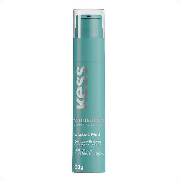 Gel Dental Kess Whitelicious Dentes Mais Brancos Classic Mint 60g