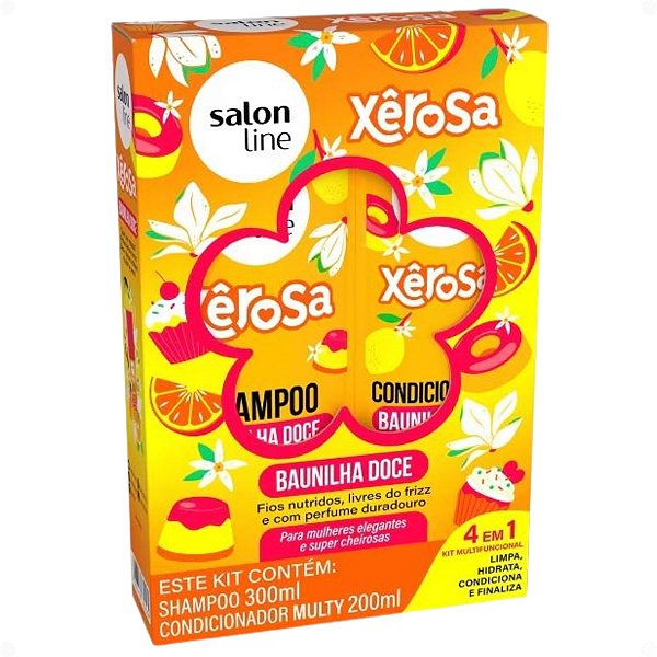 Kit Salon Line Xêrosa Baunilha Doce: Shampoo 300ml e Condicionador 200ml