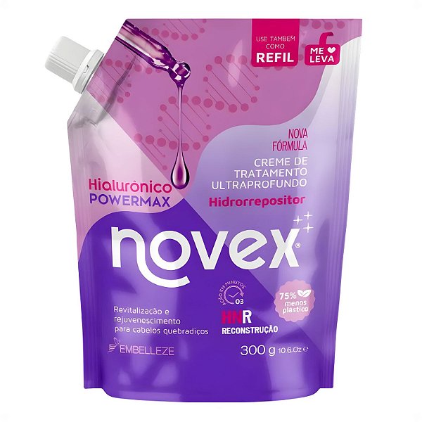 Refil Creme de Tratamento Novex Hialurônico Powemax Hidrorrepositor 300g