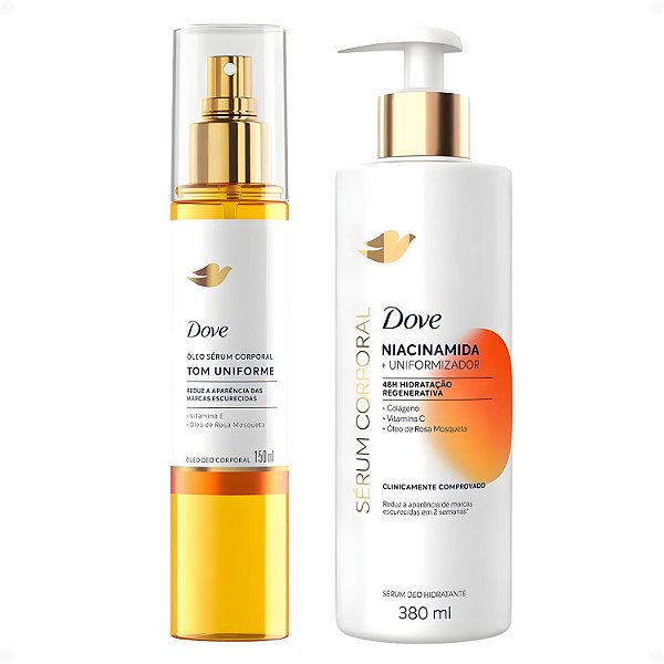 Kit Dove Tom Uniforme: Óleo Sérum Deo Corporal 150ml e Sérum Deo Hidratante 380ml
