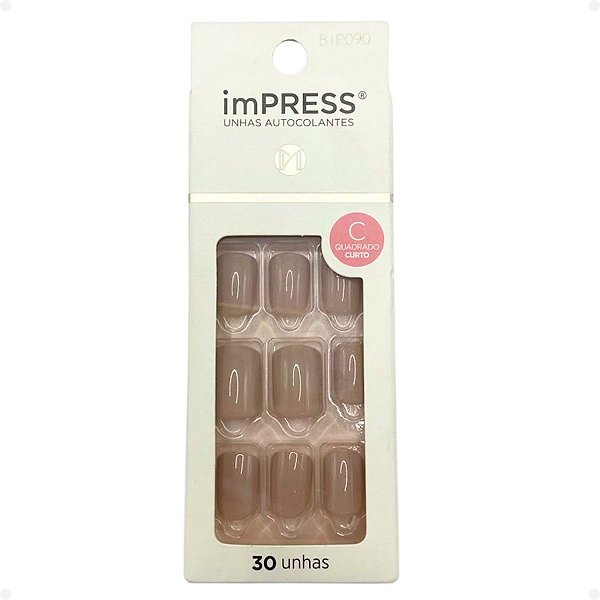 Unhas Autocolantes Kiss New York Quadrado Curto Girlie Gir Bip090br