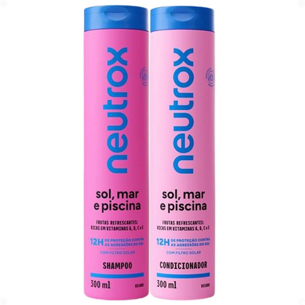 Kit Neutrox Sol, Mar e Piscina: Shampoo e Condicionador 300ml