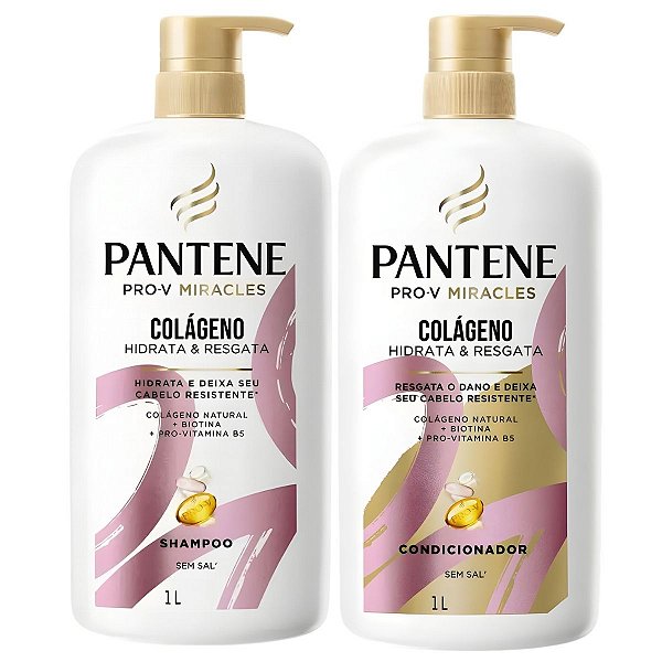 Kit Pantene Pro-V Colágeno Hidrata e Resgata: Shampoo e Condicionador 1L