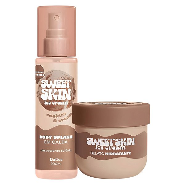 Kit Dailus Sweet Skin Ice Cream Cookies e Cream: Body Splash e Hidratante Corporal 200ml