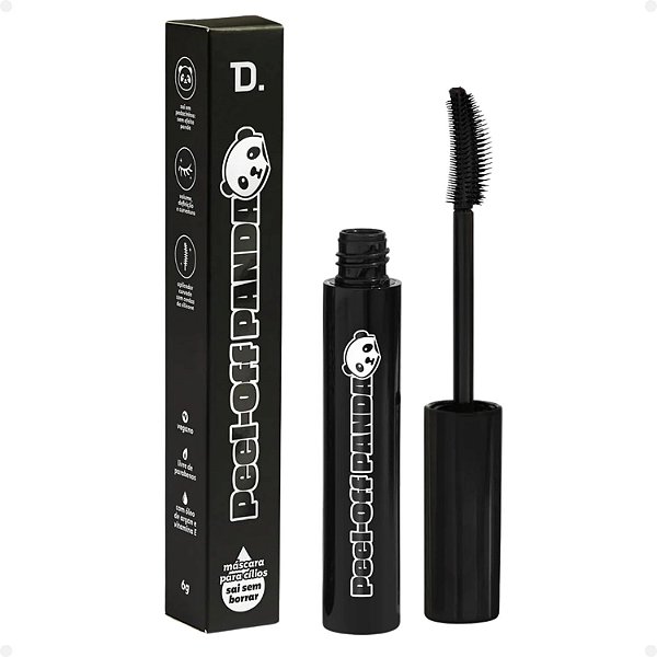 Máscara Para Cílios Dailus Peel-Off Panda Preta 6g