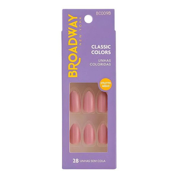 Unhas Postiças Broadway Kiss Ny Classic Colors Stiletto Médio Forest bc009b