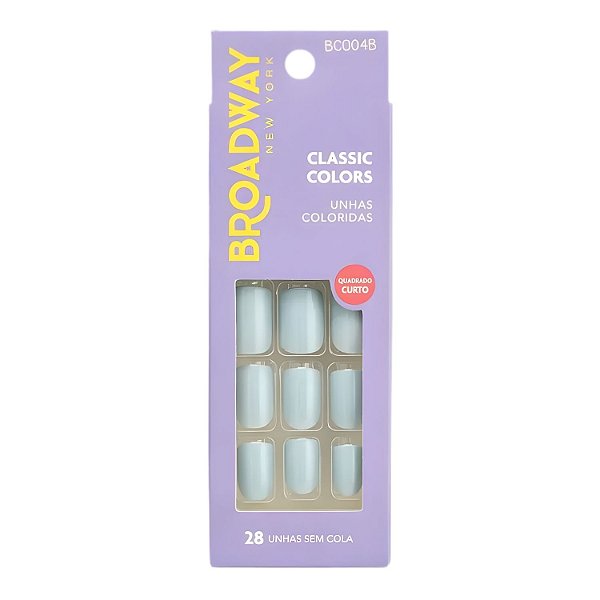 Unhas Postiças Broadway Kiss Ny Classic Colors Quadrado Curto Lipstick Bco04b
