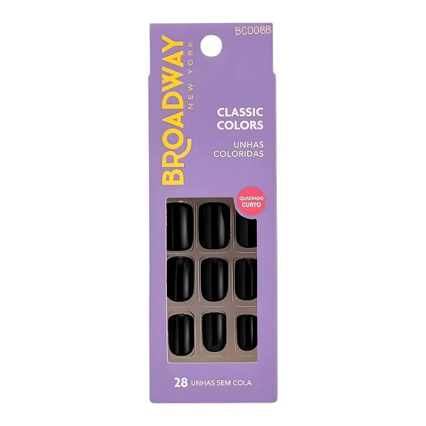 Unhas Postiças Broadway Kiss Ny Classic Colors Quadrado Curto Matcha Bco08b