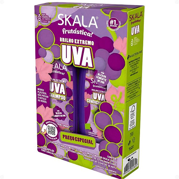 Kit Skala Frutástica! Uva: Shampoo 325ml e Condicionador 200ml