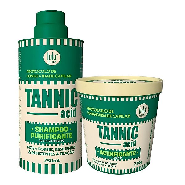 Kit Lola Tannic Acid: Shampoo 250ml e Acidificante Capilar 230g