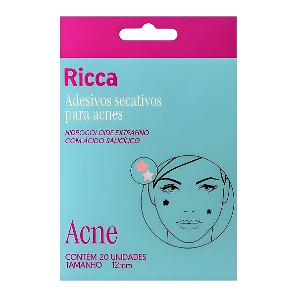 Adesivos Secativos Para Acnes Ricca Flor e Estrela Com 20 Unidades Cód. 3868
