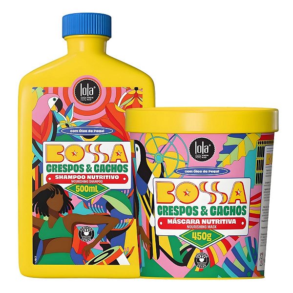 Kit Lola Bossa Crespos e Cachos: Shampoo 500ml e Máscara Capilar 450g