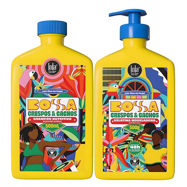 Kit Lola Bossa Crespos e Cachos: Shampoo 500ml e Gelatina Capilar 500g