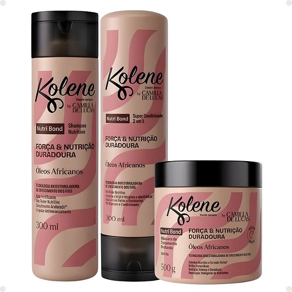Kit Kolene By Camilla De Luccas Nutri Bond: Shampoo, Condicionador 300ml e Máscara 500g