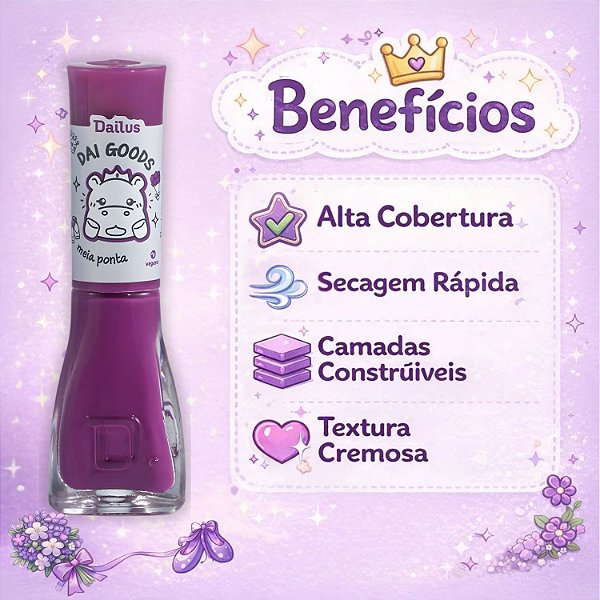Esmalte Cremoso Dailus Dai Goods Meia Ponta 8ml