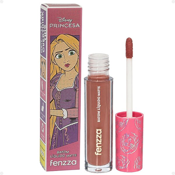 Batom Líquido Matte Fenzza Disney Princesa Rapunzel Dis108